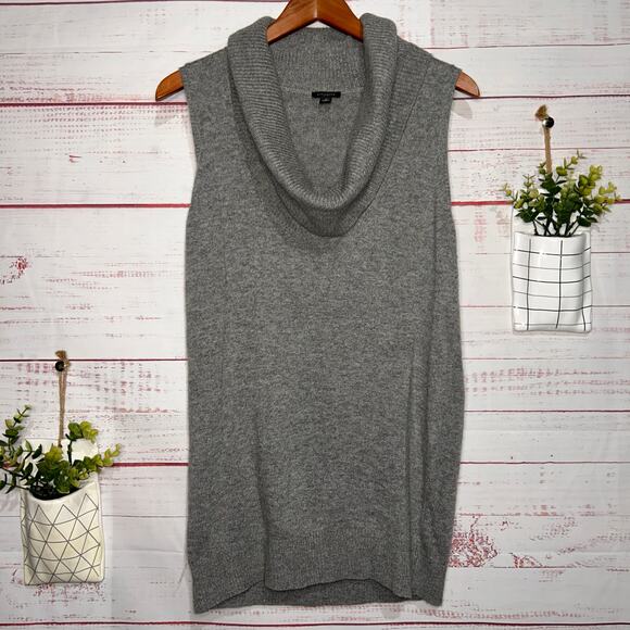 Ann Taylor Gray Cowl Neck Sweater Tank | Medium - Picture 1 of 4